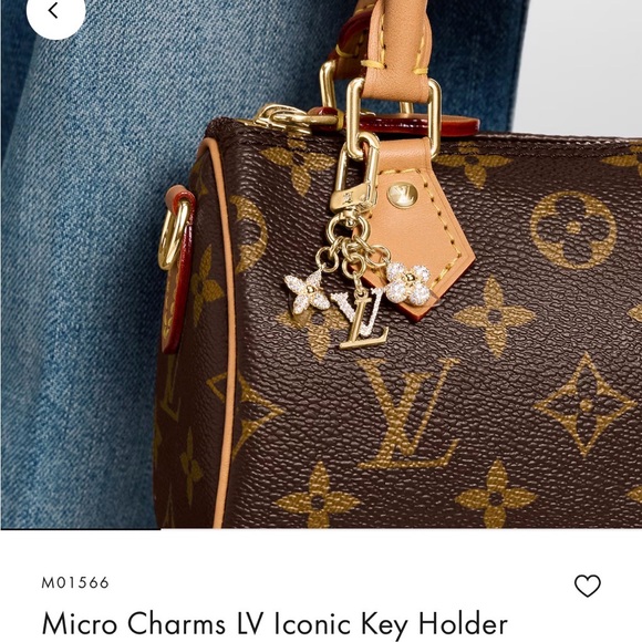 NEW Authentic Louis Vuitton Gold Micro Charms LV Iconic Key Holder - Picture 2 of 6
